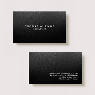 Carte De Visite Élégant professionnel moderne Noir Plain Metal