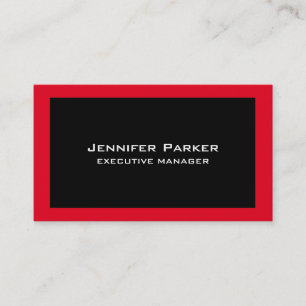 Carte De Visite Élégant professionnel moderne noir rouge élégant