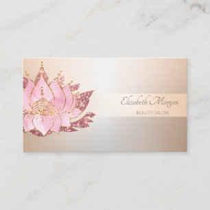 Carte De Visite Élégant Professionnel Paillettes en Rayures Lotus