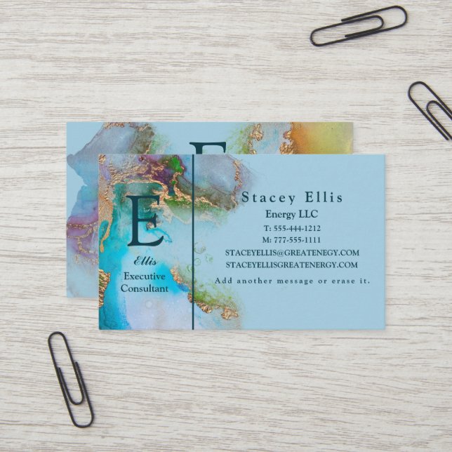 Carte De Visite Élégant Professionnel Personnalisé (Devant/Arrière en situation)