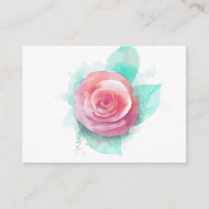 Carte De Visite Élégant professionnel Rose d'aquarelle