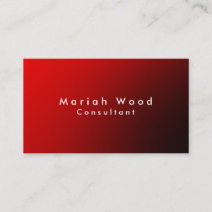 Carte De Visite Élégant professionnel rouge noir minimaliste moder