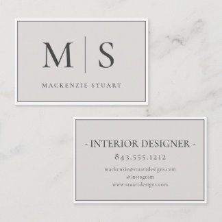 Carte De Visite Élégant Professionnel Simple Monogramme Minimalist