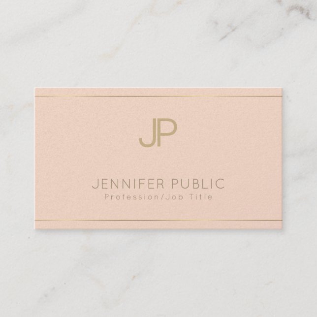 Carte De Visite Élégant professionnel tendance Plaine de luxe Mono (Devant)