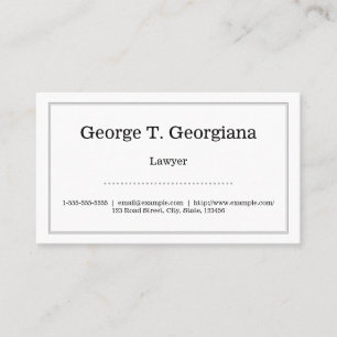 Carte De Visite Élégant, propre et minimaliste avec bordure de l