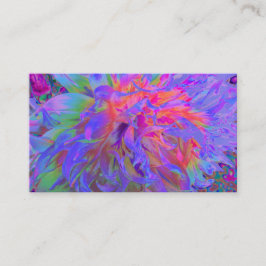 Carte De Visite Élégant Psychédélique Décoratif Dahlia Flower