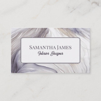 Carte De Visite Elegant Purple Cream Flower with Gold