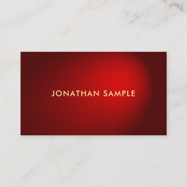 Carte De Visite Élégant Red Damask Premium épais professionnel (Devant)