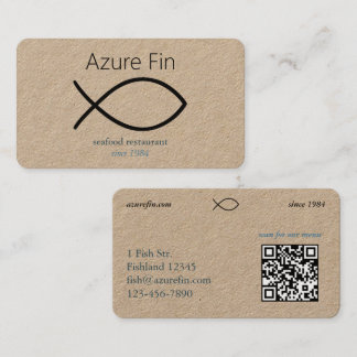 Carte De Visite Elégant restaurant de fruits de mer | Logo de pois