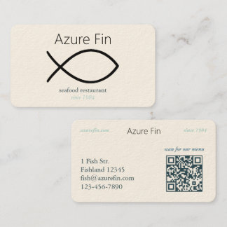 Carte De Visite Elégant restaurant de fruits de mer | Logo de pois
