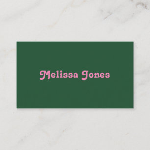 Carte De Visite Élégant Retro Green Pink Professionnel