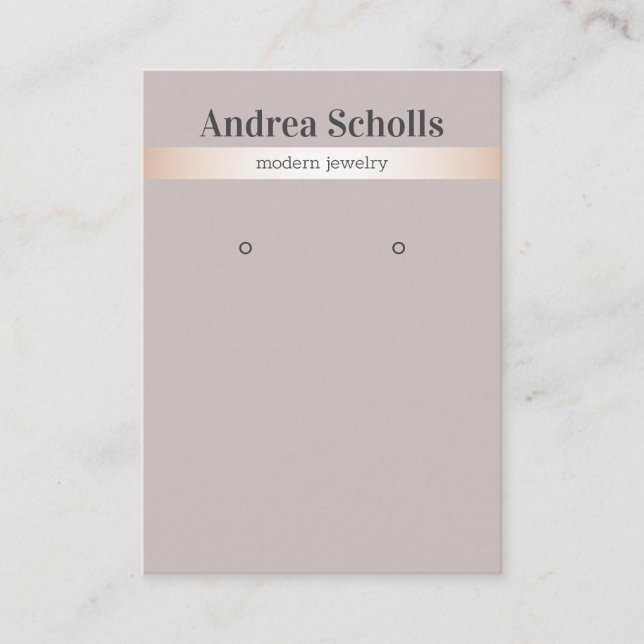 Carte De Visite Élégant Rose Bijoux triés en or (Devant)