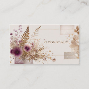 Carte De Visite Élégant Rose bohème or Botanique