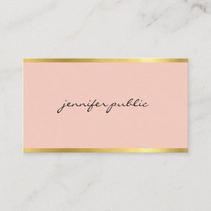 Carte De Visite Élégant Rose Et Or Professionnel Moderne tendance