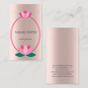 Carte De Visite Élégant Rose Gold Diamonds Lotus Business