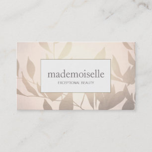 Carte De Visite Elégant Rose Gold Feuilles Esthétique Beauté