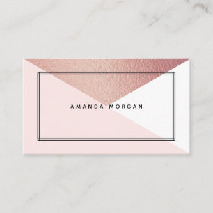 Carte De Visite Élégant Rose Gold Foil Style géométrique moderne