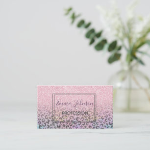 Carte De Visite Élégant Rose Gold Iridescente Parties scintillan