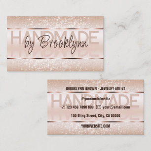 Carte De Visite Elégant Rose Gold Luxurious Parties scintillant Gl