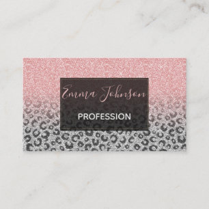 Carte De Visite Élégant Rose Gold Parties scintillant Empreinte de