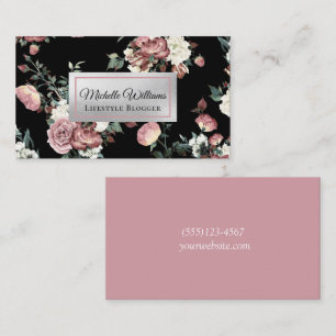 Carte De Visite Élégant Rose Gold Vintage Floral