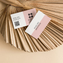 Elégant rose minimaliste QR Code moderne Boho Girl