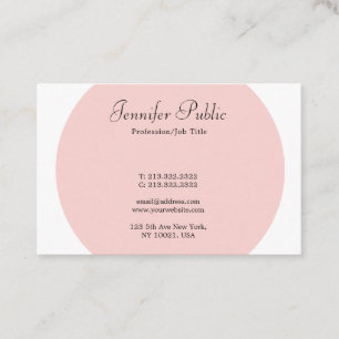 Carte De Visite Élégant rose pâle blanc simple professionnel