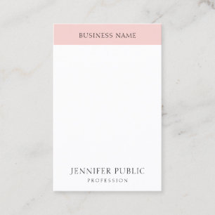Carte De Visite Élégant rose pâle Simple Modèle moderne tendance m