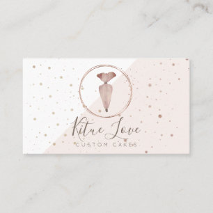 Carte De Visite Élégant Rose Pâtisserie en Or Bag