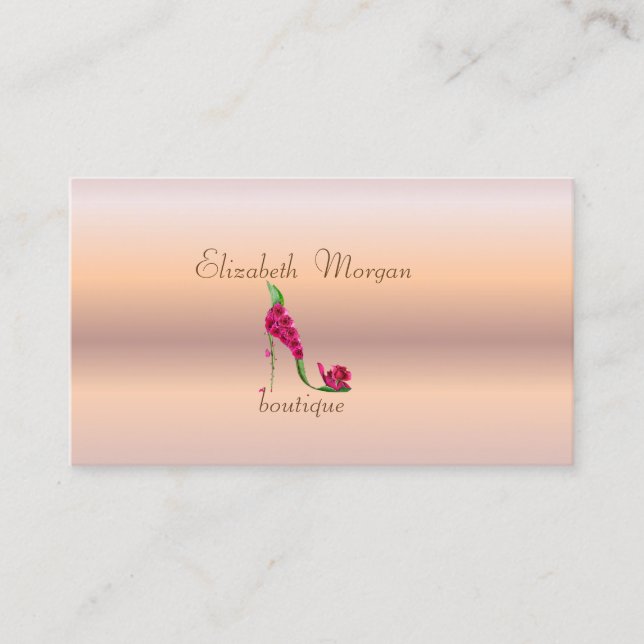 Carte De Visite Élégant Rose professionnel élégant talons hauts (Devant)