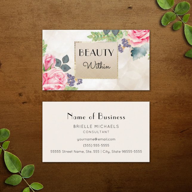 Carte De Visite Elégant Rose Rose FLoral Champagne Faux Gold Bokeh (Elegant Pink Rose FLoral Champagne Faux Gold Bokeh Business Cards)