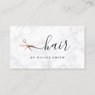 Carte De Visite Elégant rose rose rose ciseaux cheveux 