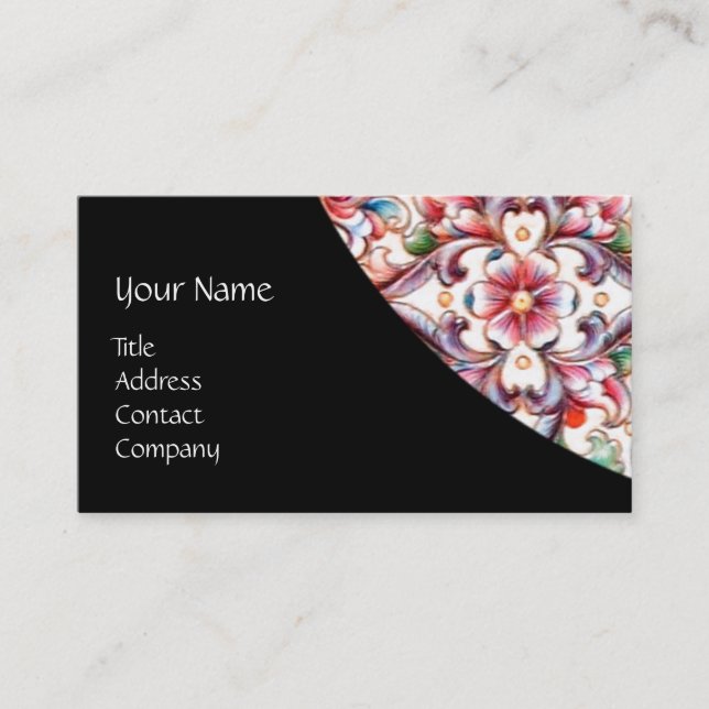 CARTE DE VISITE ÉLÉGANT ROSE ROSE ROSE ROSE FLORALE MONOGRAMME IMA (Devant)