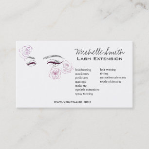Carte De Visite Elégant rose Roses Floral Aquarelle Beauté Salon