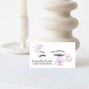 Carte De Visite Elégant rose Roses Floral Aquarelle Beauté Salon