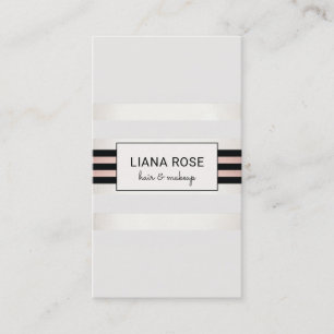 Carte De Visite Elégant Rose tendance Gold Black Stripes Beauté