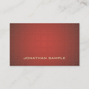 Carte De Visite Elégant Rouge Damas tendance Design artistique Lux