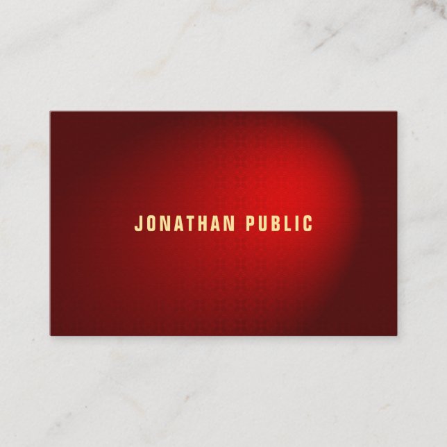 Carte De Visite Elégant rouge Damask Premium Modèle de finition de (Devant)