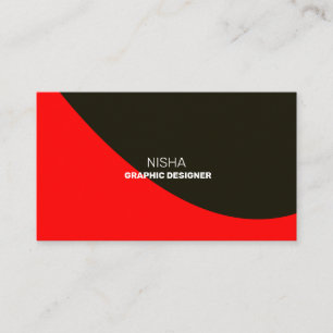 Carte De Visite Elégant rouge et noir Abstrait contemporain modern