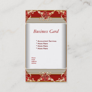 Carte de visite Elegant Rouge Or Blanc Elite