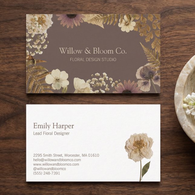 Carte De Visite Elegant Rustic Boho Botanical Wildflower Floral (Elegant Rustic Boho Botanical Wildflower Floral Business Card)