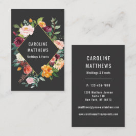 Carte De Visite Elégant Rustique aquarelle Floral