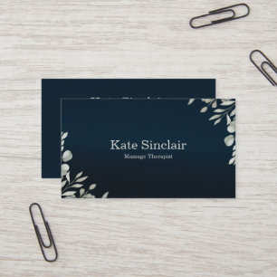 Carte De Visite Elégant Rustique minimal verdure Massage Thérapist