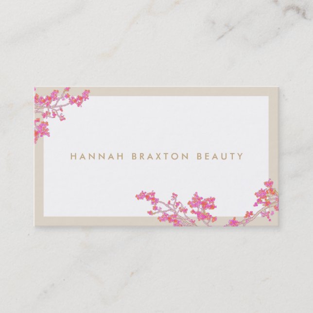 Carte De Visite Elégant Salon de Beauté d'Art Floral Fleurs Roses (Devant)