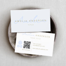 Élégant Script Blush Pastel Blue