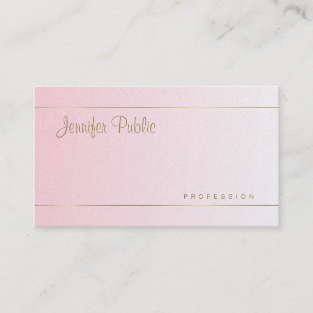 Carte De Visite Élégant script main Calligraphié Modèle tendance (Devant)