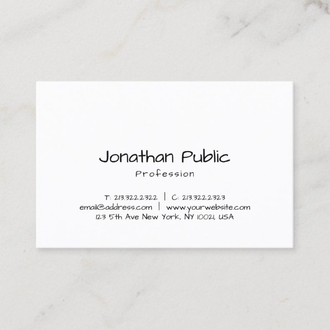 Carte De Visite Élégant script manuscrit Modèle professionnel (Devant)