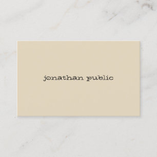 Carte De Visite Élégant Script Moderne À La Main Beige Chic Simple