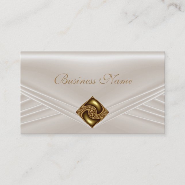 Carte De Visite Elégant Sepia Beige Amber Jewel (Devant)