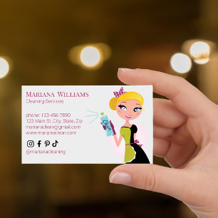 Carte De Visite élégant service de nettoyage des médias sociaux sc